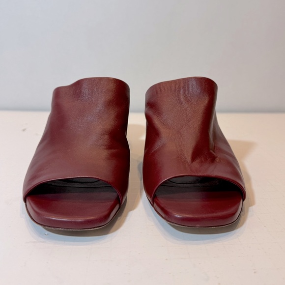 SCANLAN THEODORE Open Toe Leather High Heel Mules Cherry Heels Eu39 US8.5 - Picture 3 of 7